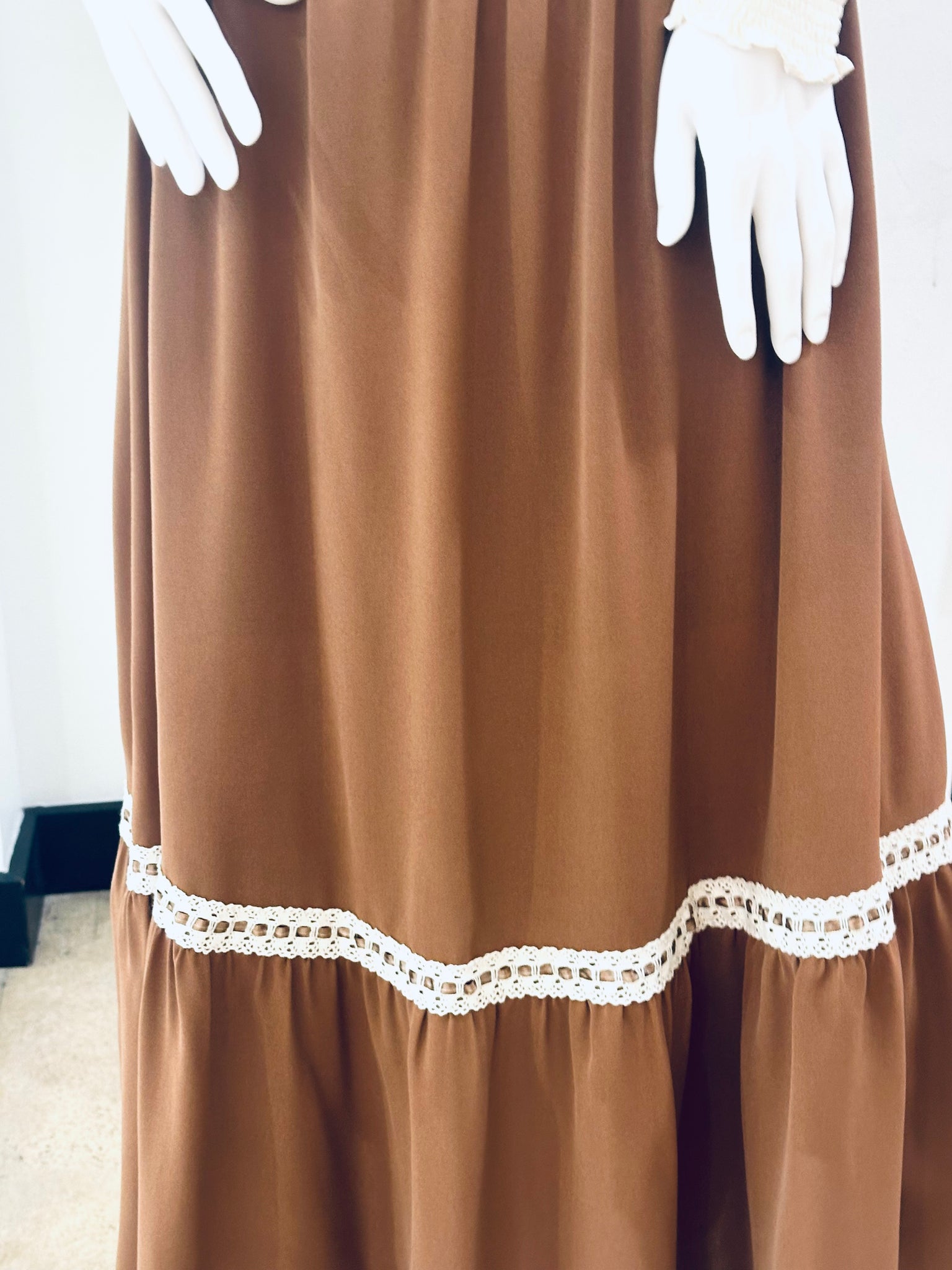"Trimmed In Lace and Ribbons" (brown) skirt