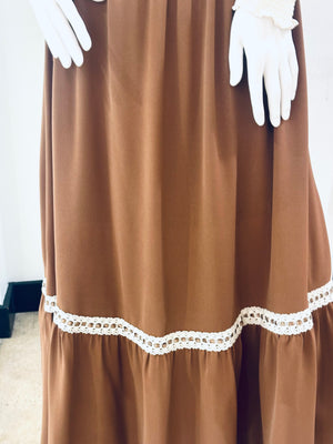 "Trimmed In Lace and Ribbons" (brown) skirt