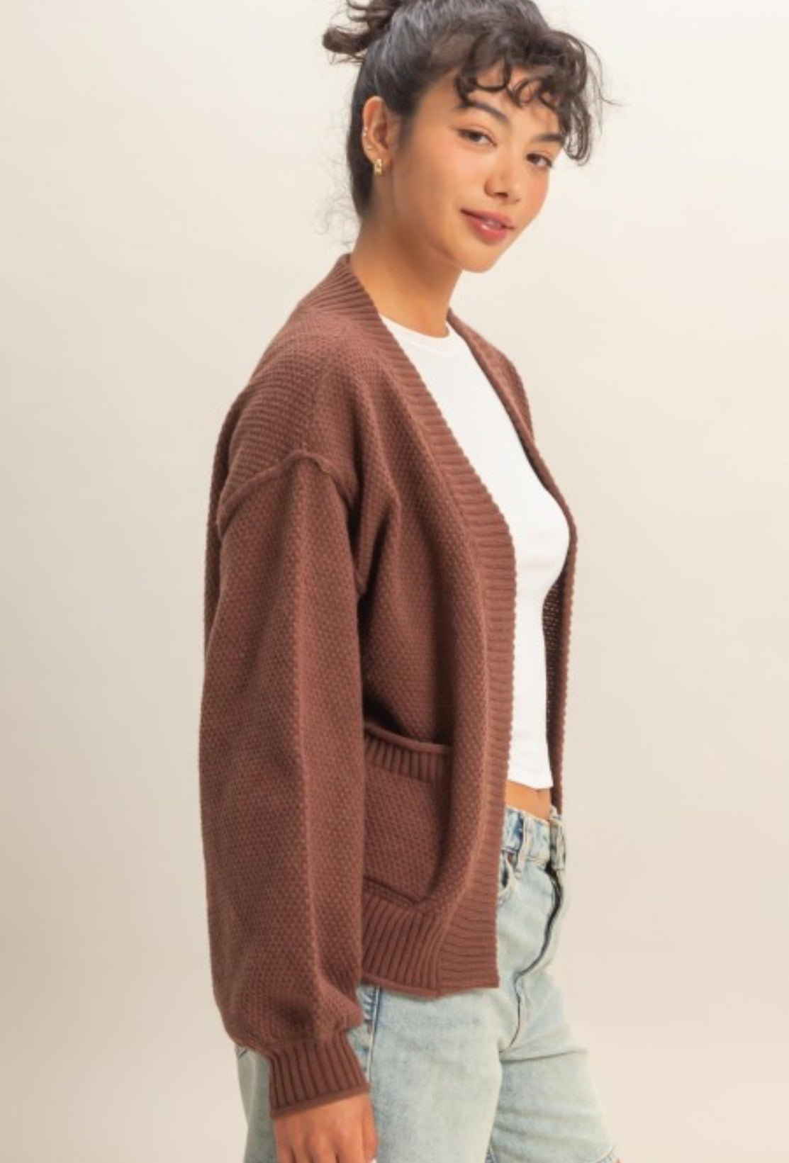 "Layered Seasons" (chestnut) cardigan