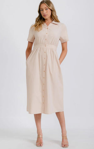 "Sunday's In June" (beige) dress