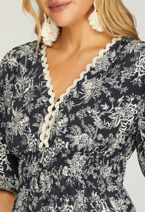 "Tea In France" (navy) dress