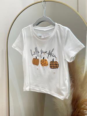 "Hello Pumpkin" Little Girls Tee