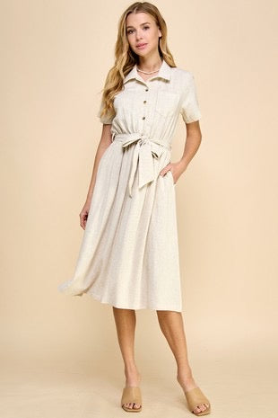 "Be Authentic" linen dress