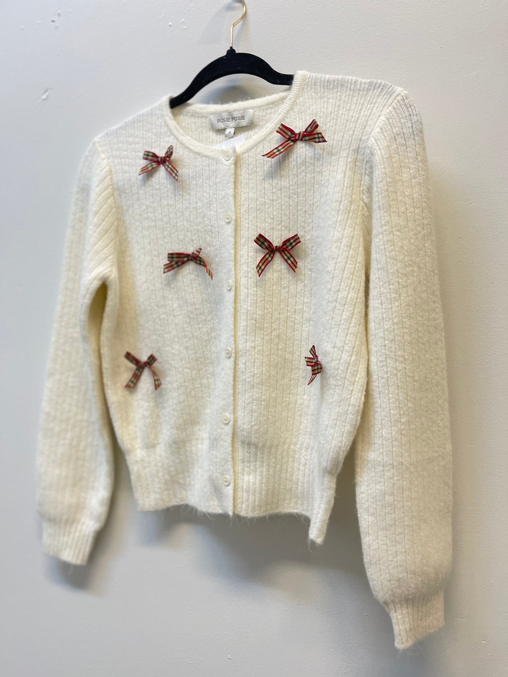 "Plaid Tidings" cardigan