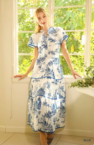 "Roaming through Italy"(blue) Dress