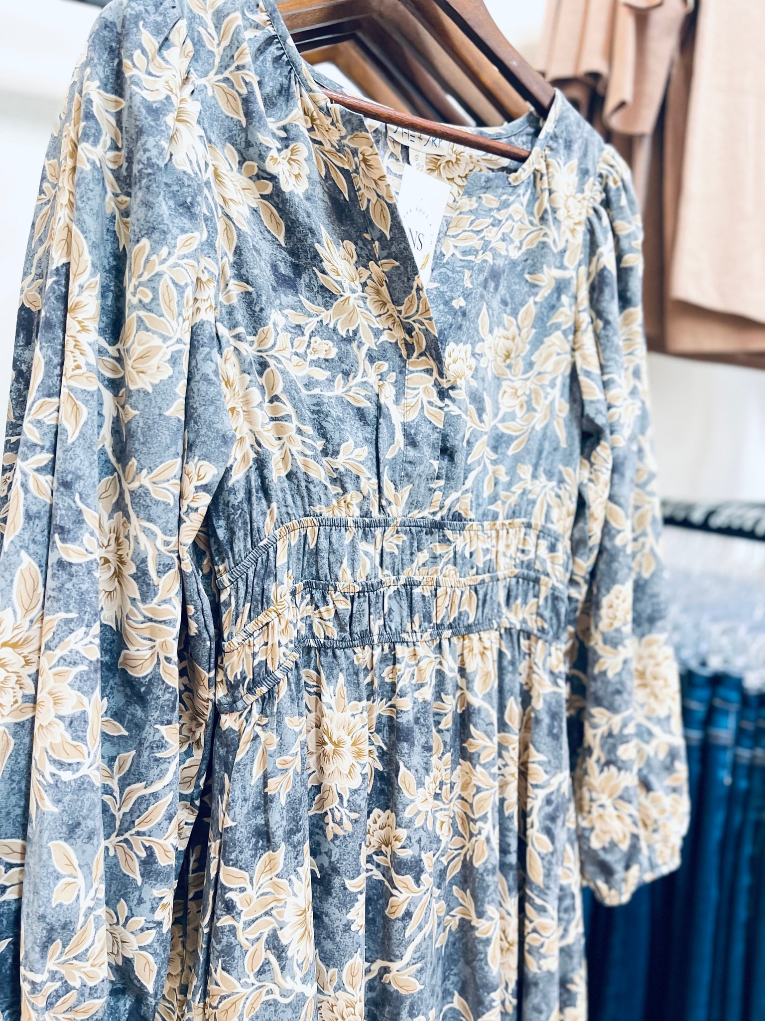 "Maplewood Romance" (Dusty blue) dress