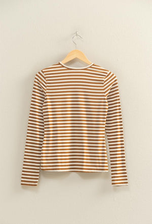 "In Line With Fall" (camel) top