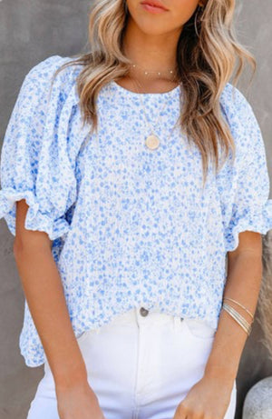 "Simple In Summer" (blue) top