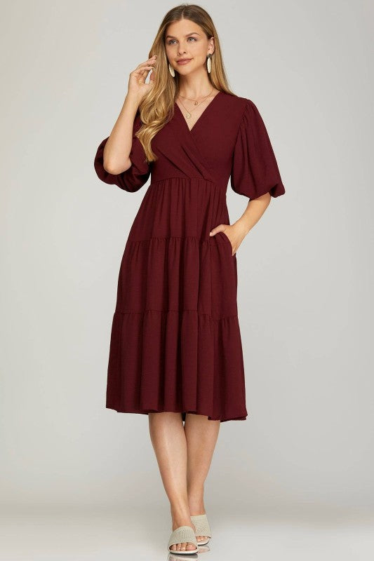 "Keep It Authentic"(Wine) dress