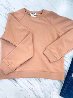 "Rainy Days" (clay) sweater