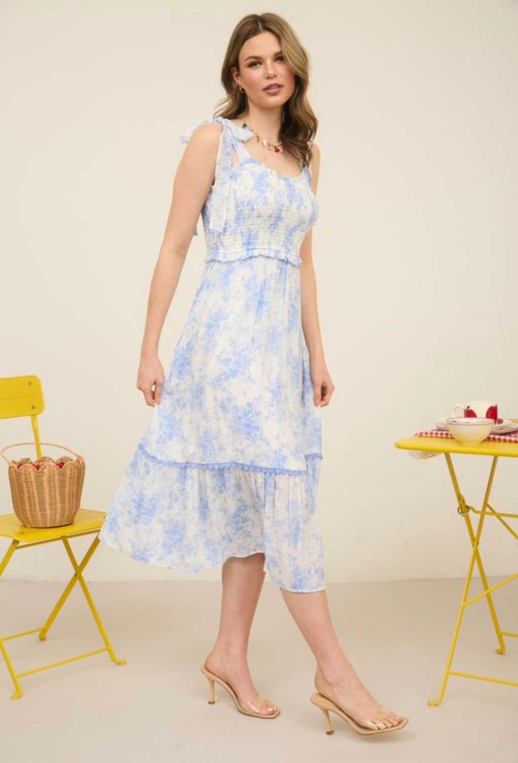 "Picnics and Pretty Skies" (blue) jumper dress