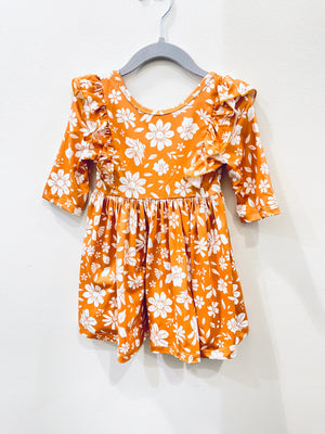 "Golden Blooms" girls dress