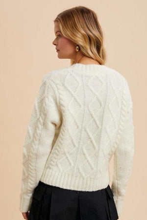 "Ribbons & Bows" (Cream) Cardigan