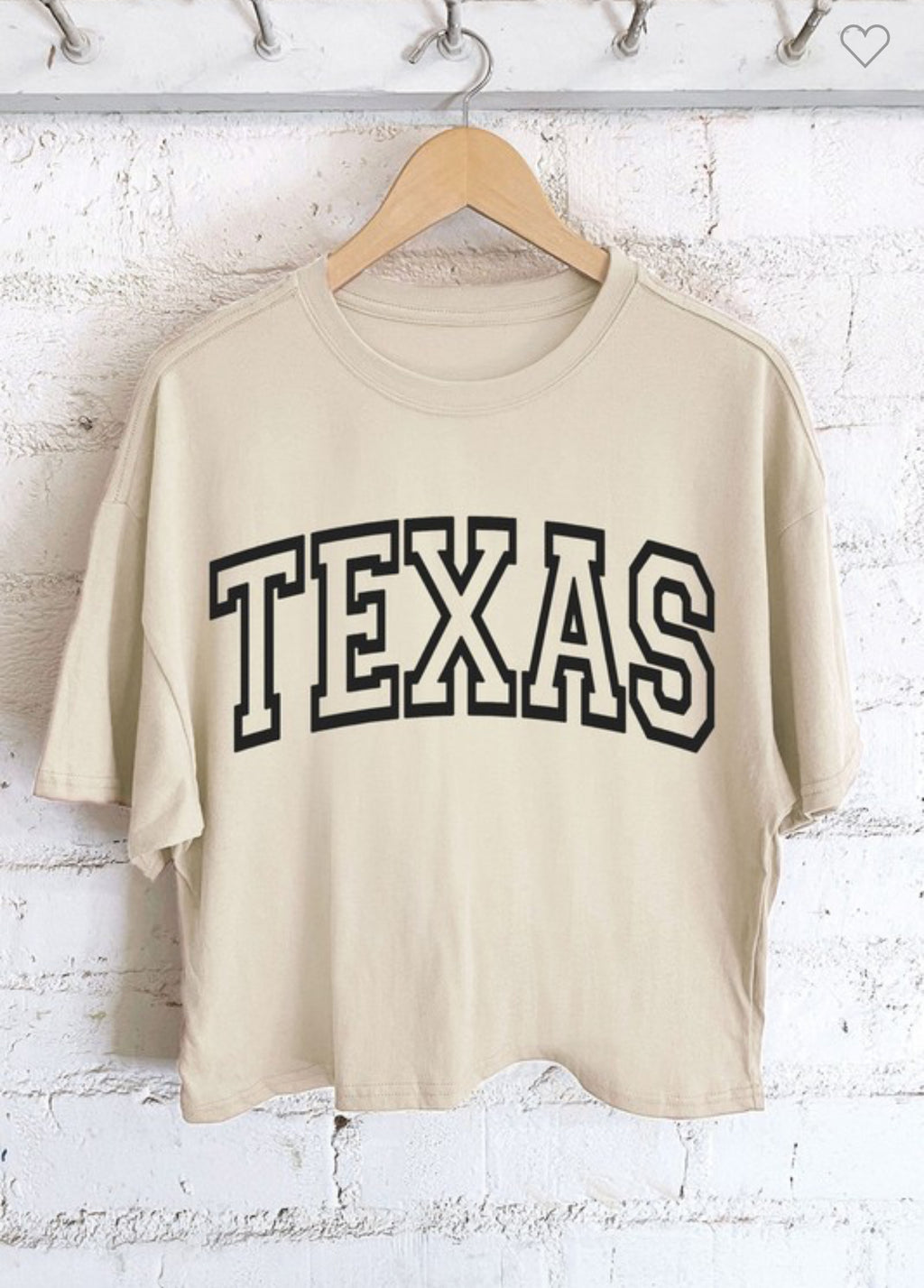 "TEXAS" long crop (khaki) t-shirt