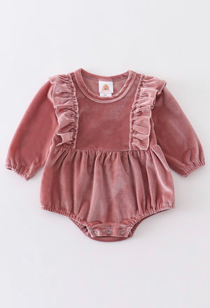 "Velvet Sweethearts" (pink) romper