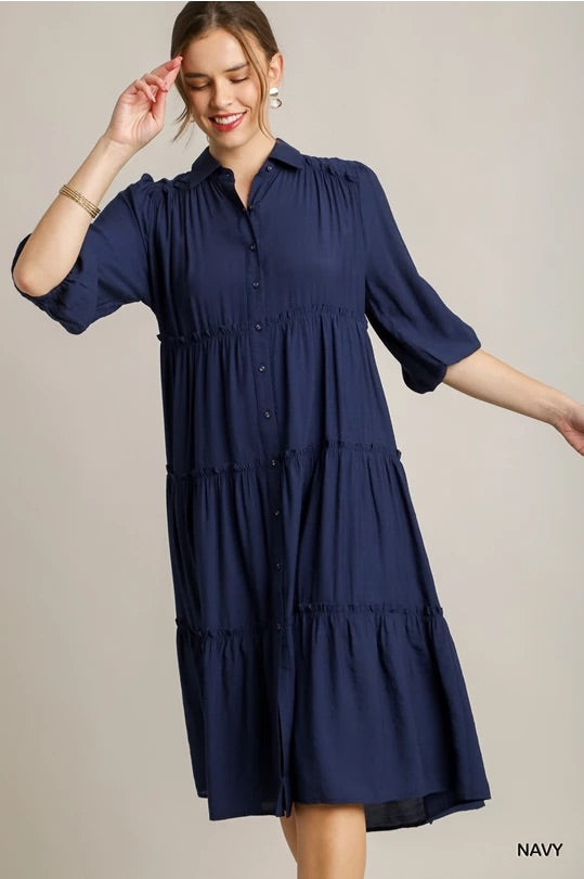 "Simplifying Sundays" (navy) dress
