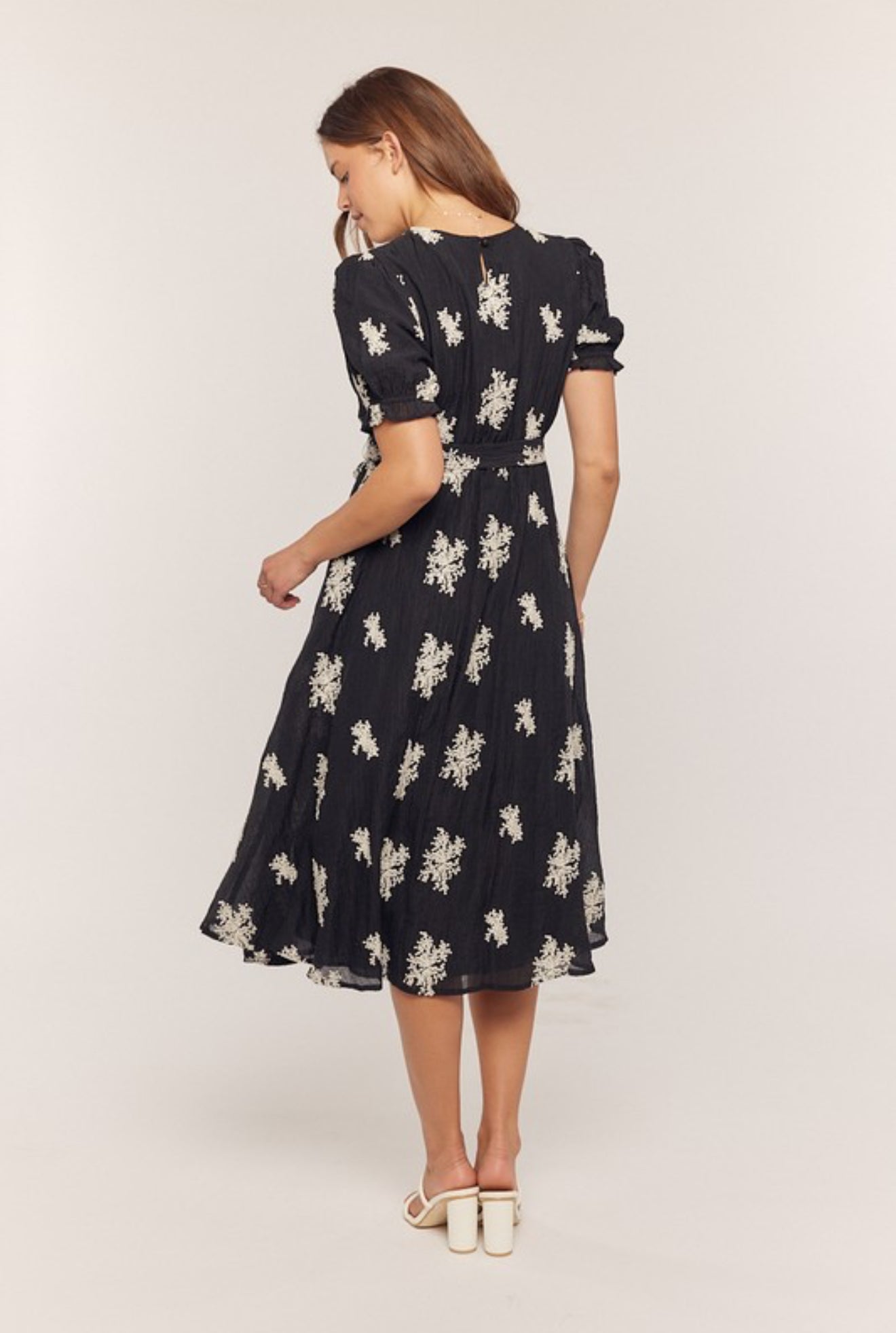 "Elegant in Embroidery" (black) Dress