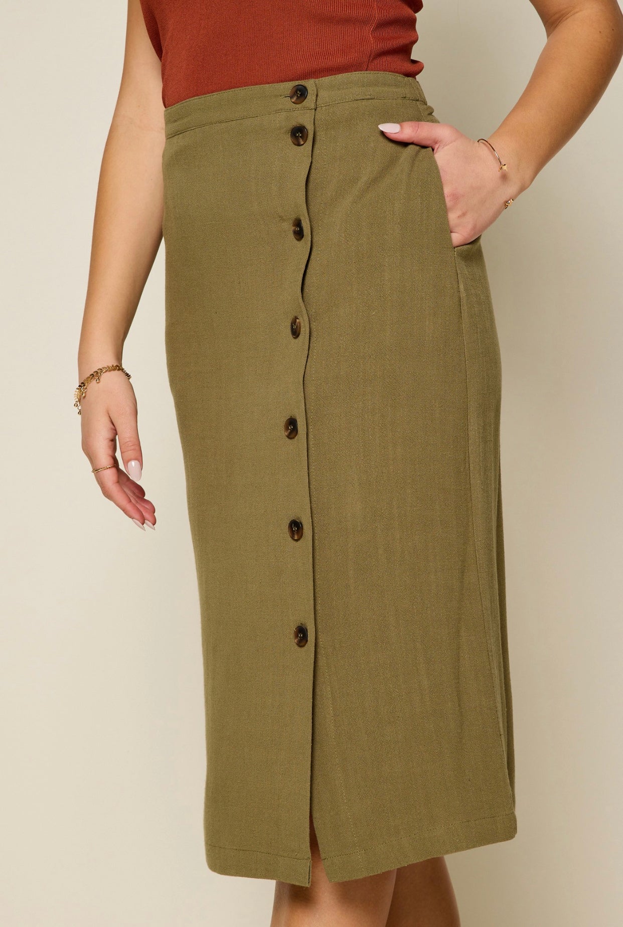 "Falling For You"(olive) skirt