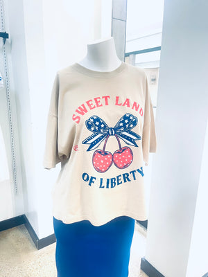 “Freedom Fruit” long crop t-shirt