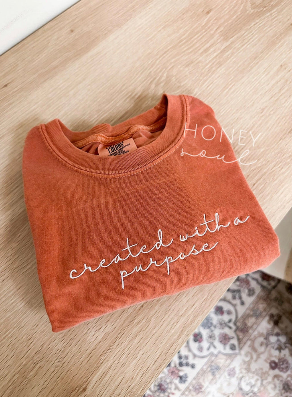 "Created With a Purpose" (Burnt Clay) Comfort Colors Tee