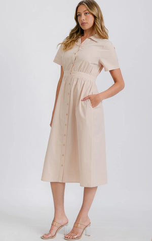 "Sunday's In June" (beige) dress