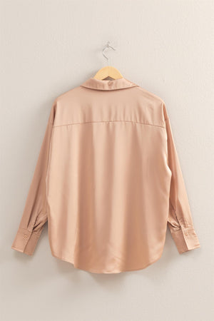 "Springtime in Satin" (Dark Taupe) Top