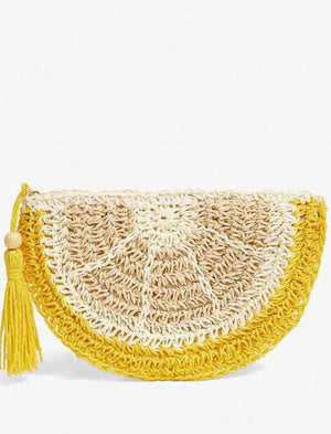 “Slice of Heaven” straw clutch or accessory bag