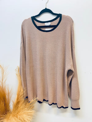 "Latte Line" plus size sweater