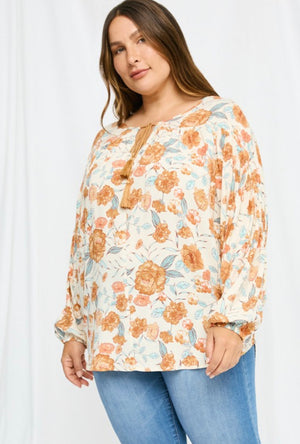 "Seasonal Blooms" plus top