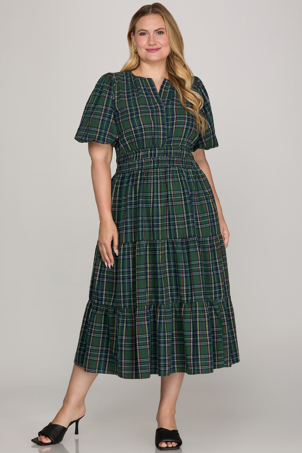 "Plaid Pines"(green) dress