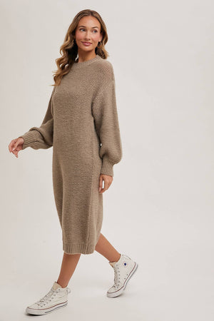 “Cuddle Mood” (cream) sweater dress