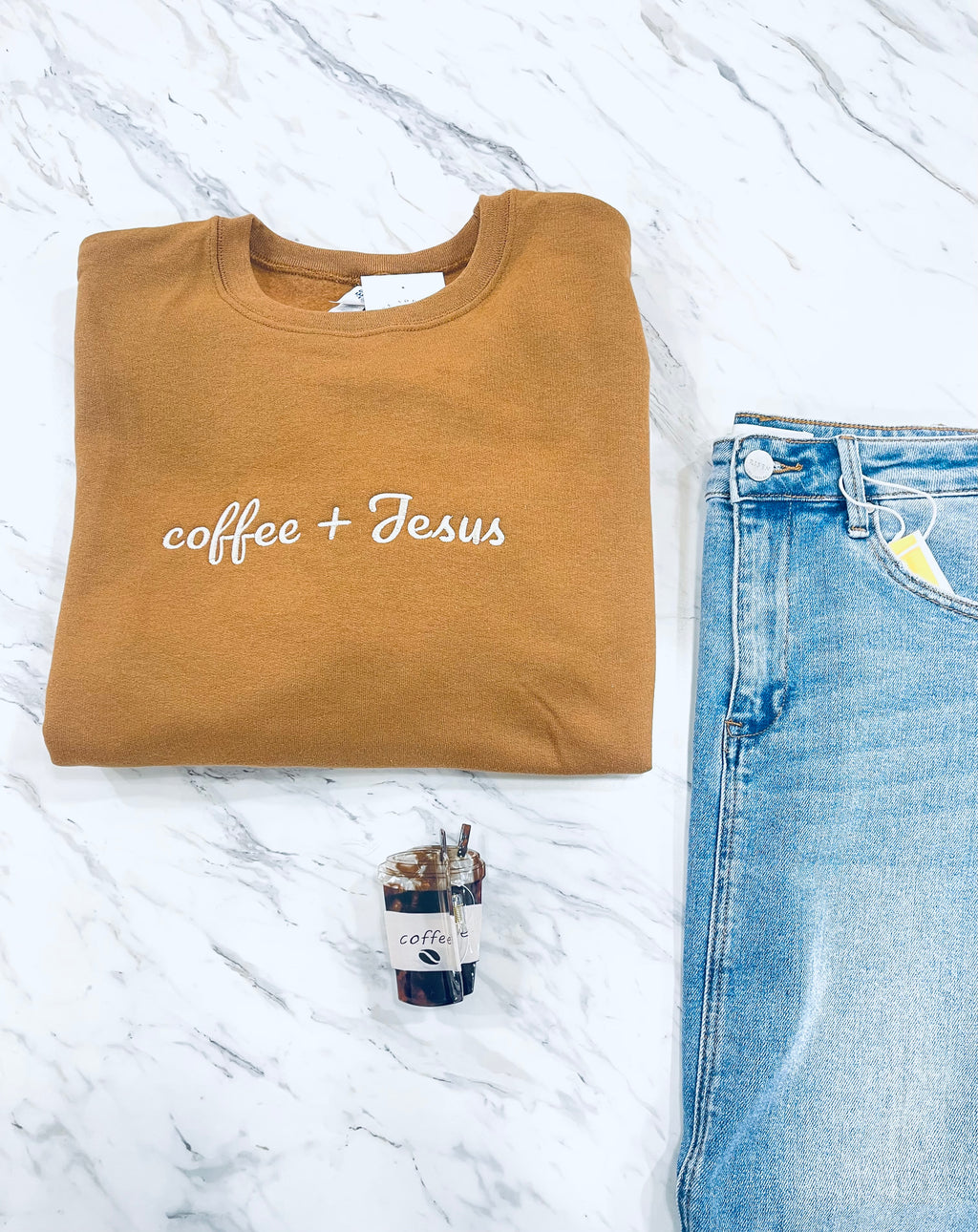 "Coffee + Jesus" reg & plus sweatshirts