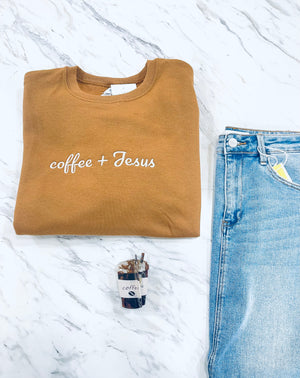 "Coffee + Jesus" reg & plus sweatshirts