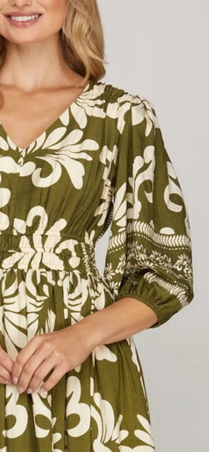 "Add Swirl In My Coffee" (Green) plus dress