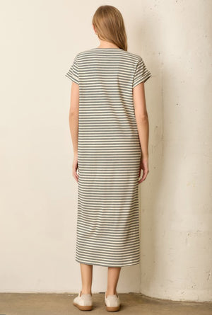 "Summertime Stripes" (cream/black) Dress