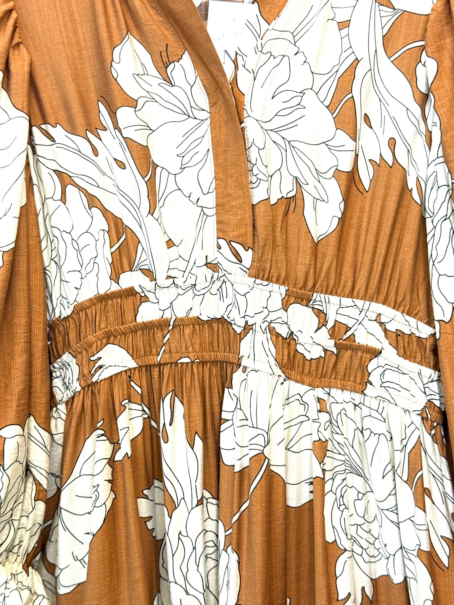 “Twilight Petals” (caramel) dress