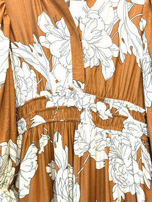 “Twilight Petals” (caramel) dress