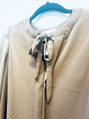 "Address The Subject" (almond) reg & plus top