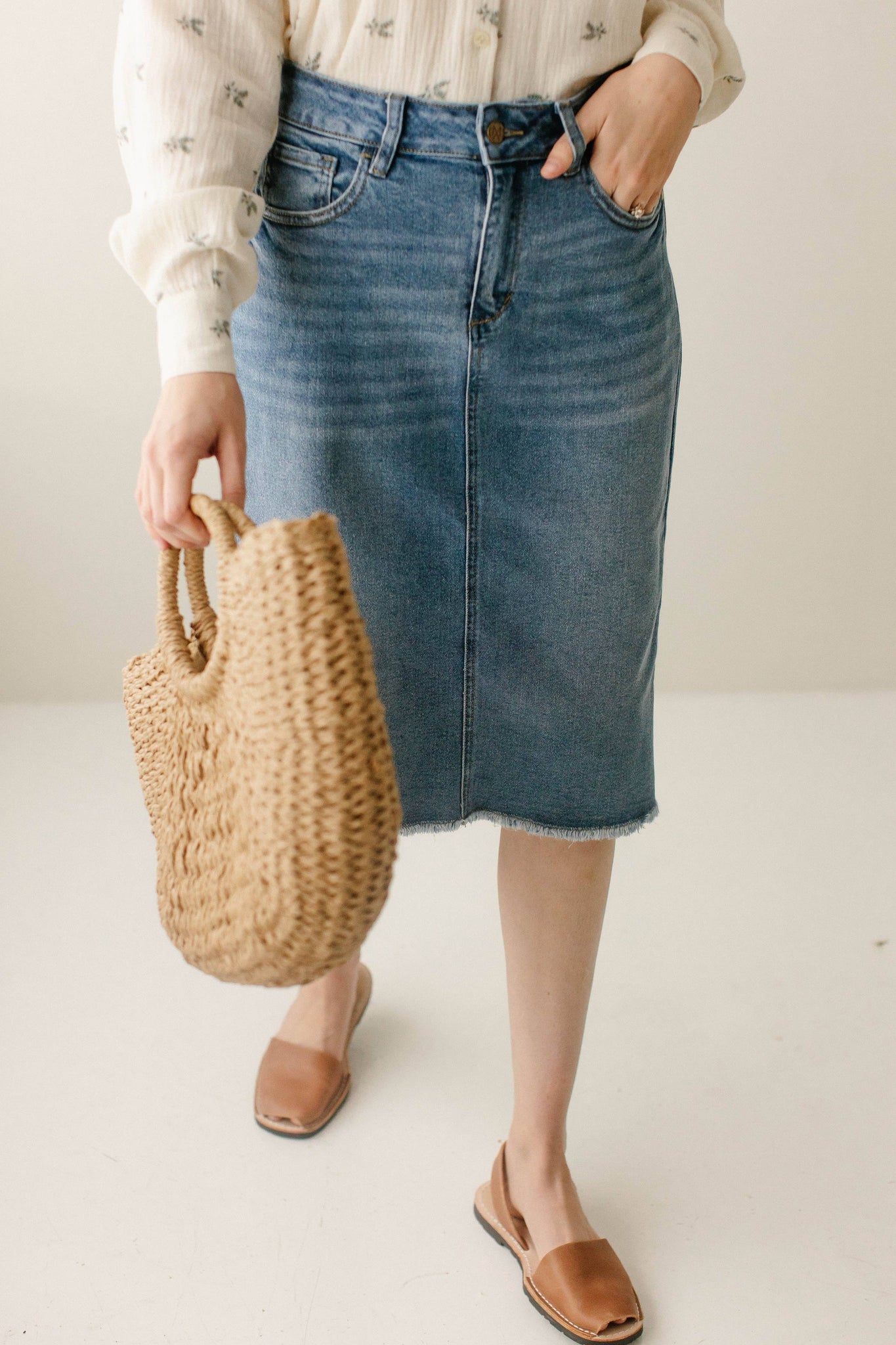 'Nala' Distressed Denim Skirt