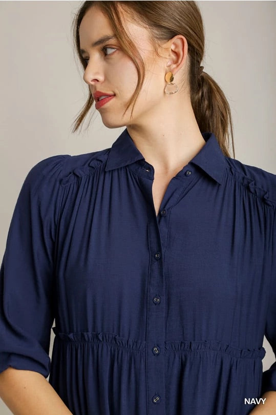 "Simplifying Sundays" (navy) dress