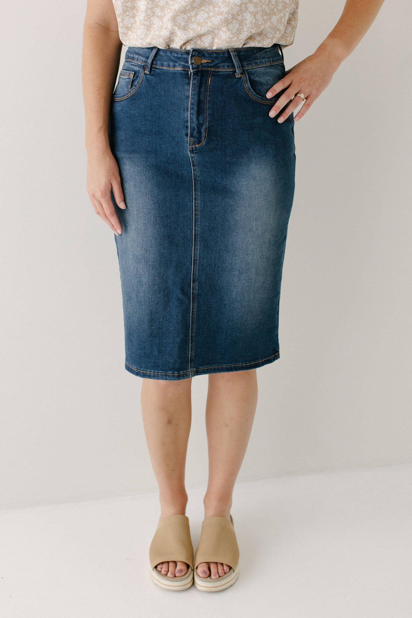 'Wren' Classic Denim Skirt