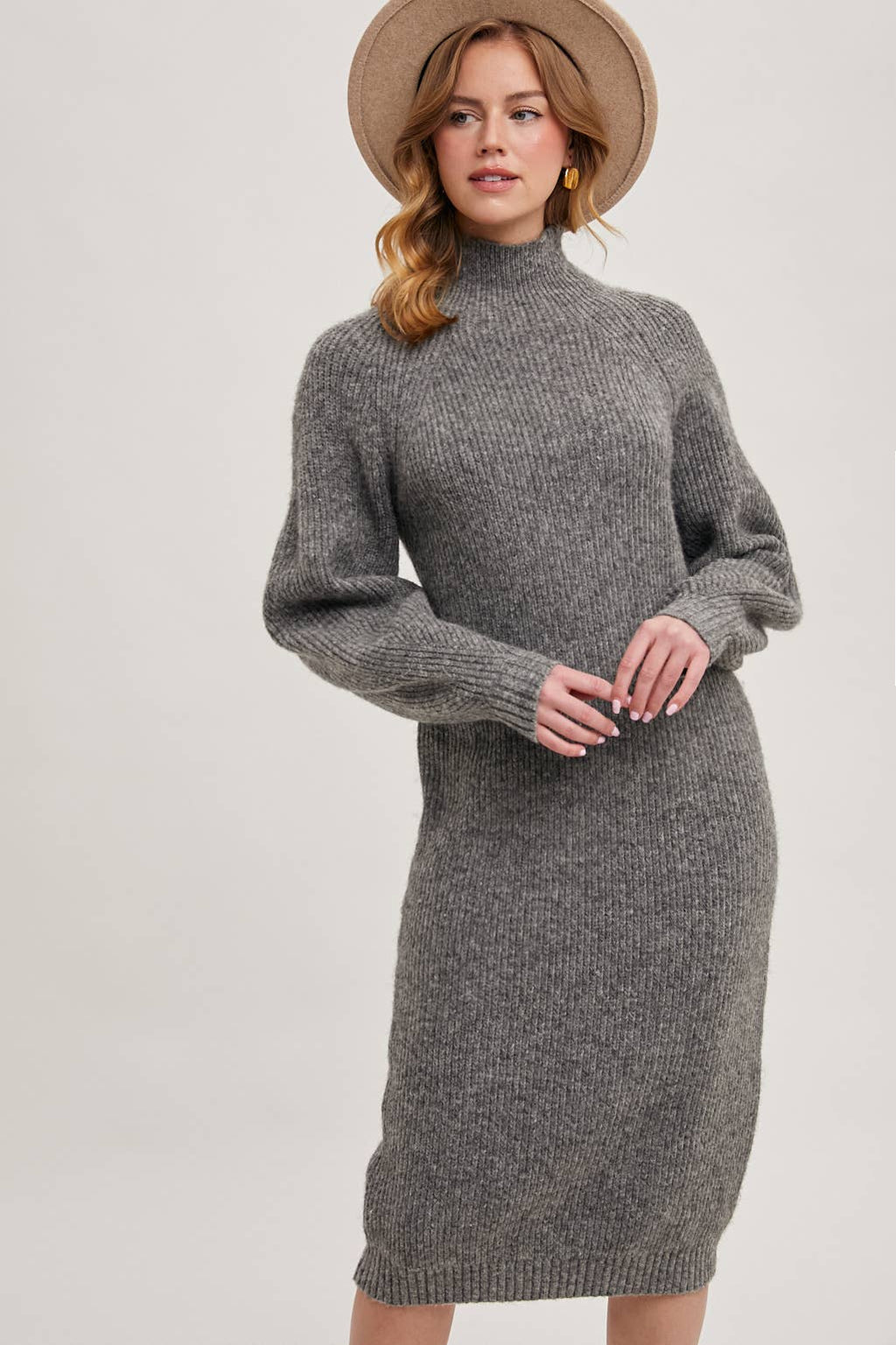 “Comfy Cute and Warm” (charcoal) sweater dress