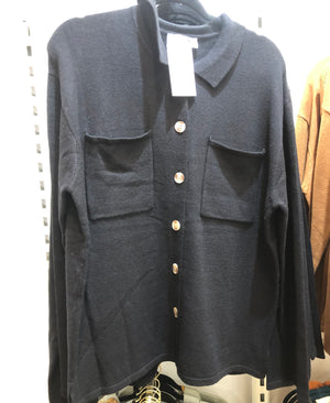 "Adding Spice To Life"(black) button cardigan