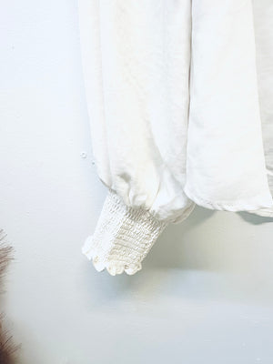 "Address The Subject" (cream) reg & plus top