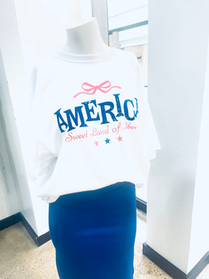 “Sweet America” (white) graphic t-shirt