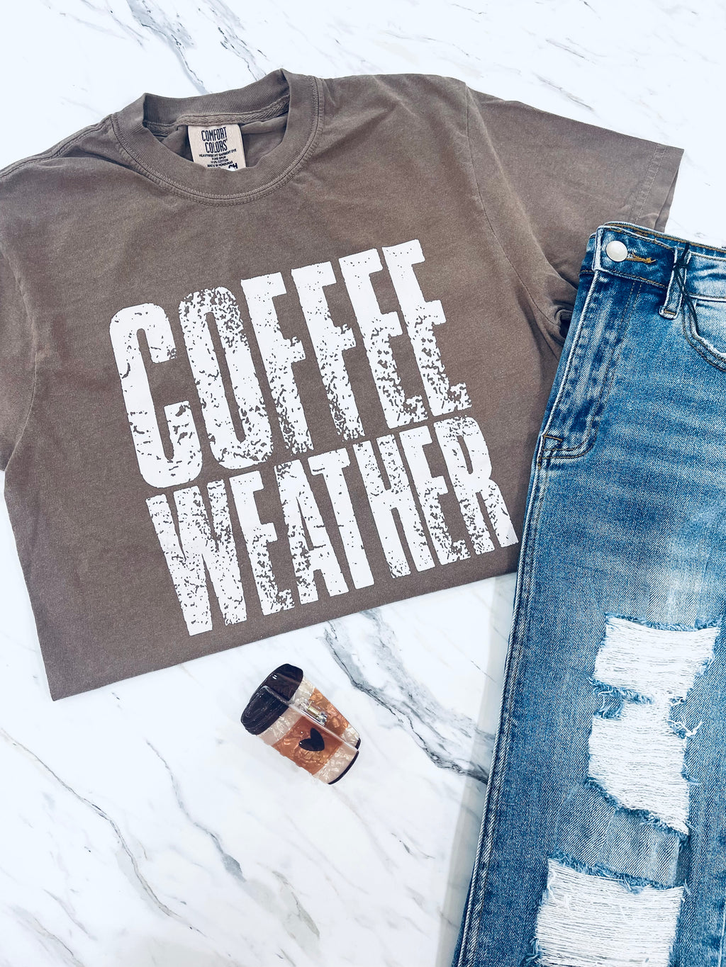"Coffee Weather" comfort colors t-shirt