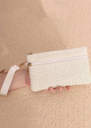 "Sugar Beach" (ivory) wristlet wallet bag