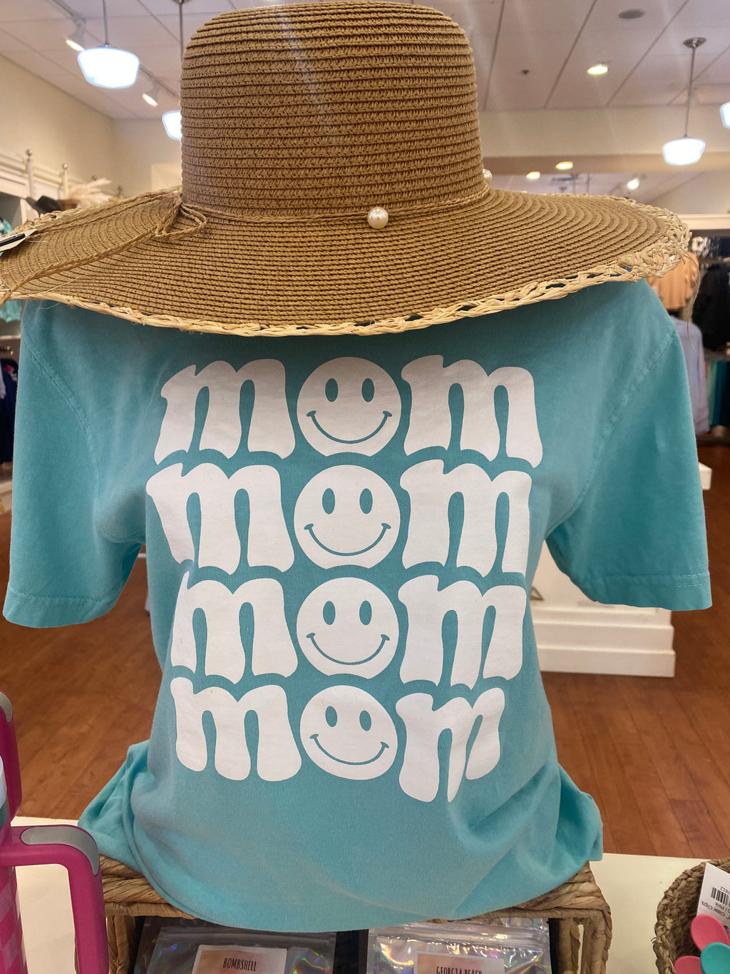 "Mom" blue smile t-shirt