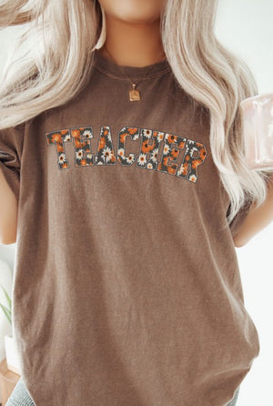 "Teacher" (Espresso) comfort colors t-shirt