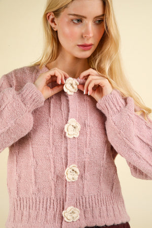 "For The Girls" (Blush) Floral Cardigan